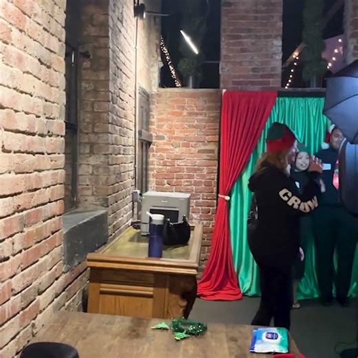 Jenny setting up the booth