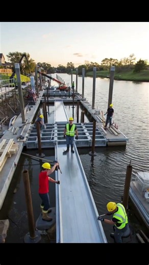 7 workers👷🫡 are constructing a house🏞️ along the riverbank#viral #shortvideo #housemusic #subscribe