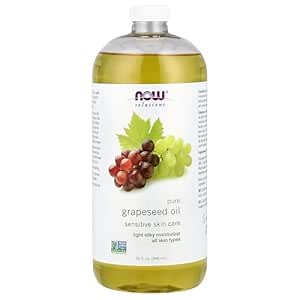 NOW Solutions, Grapeseed Oil, Skin Care for Sensitive Skin, Light Silky Moisturizer for All Skin Types, 32-Ounce