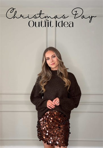 Christmas Day Outfit Sorted ✨ The Ruby Sequin Skirt teamed with the NEW Mohair Knit in Coffee - The perfect match 🤎✨ #christmasdayoutfit #nyeoutfit #christmasoutfit #christmasoutfits #sequinskirt Christmas party outfits, festive fashion, sequin skirt style, glass sequin sparkle, holiday glam, evening outfit ideas, lace Bardot maxi dress, elegant Christmas look, festive season outfit, partywear inspo, winter wardrobe, chic Christmas style, cocktail night outfit, New Year’s Eve fashion, statement