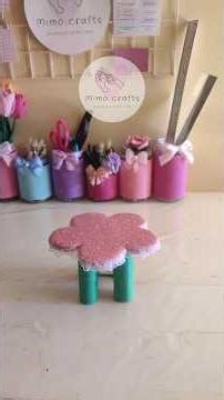 Diy cardboard mini table #diy #اعمال_يدوية #اكسبلور #craft #handmade #recycling #cardboard