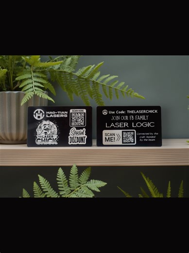 Business cards in progress! 60w Mopa Fiber from @Haotian Machinery @Team Hao-Tian Rotoboss Talon Pro rotary from @RotoBoss Jig from @Brennen Sorenson #socialmedia #lightburnsoftware #laserengraving #lasermakers #business