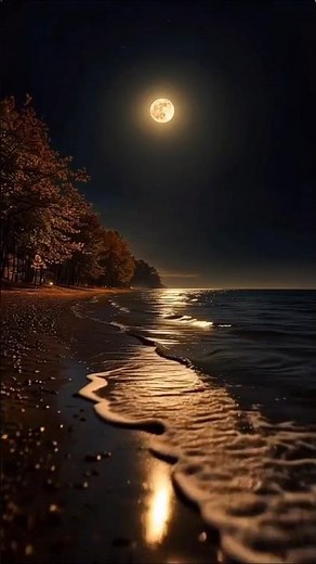 Moonlight Waves 🌕🌊 | Relaxing Night Beach Ambience for Deep Sleep & Peace