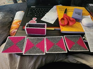 Two Color Plastic Canvas Coaster Set - Etsy