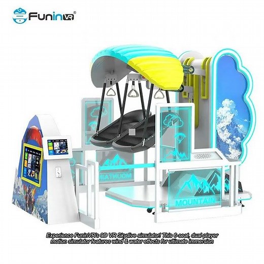 Funin Vr Motion Control 6 seats 9D VR Skydive Dual Player Motion Simulator with Wind & Water Effects
