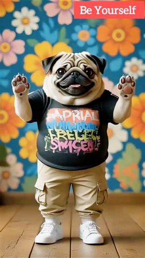 Cute Pug's Happy Dance. #shorts