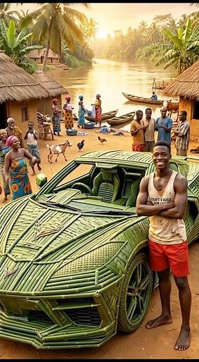 I Built a Chevrolet Corvette with Bamboo & Coconut Leaves 🏎️🌿 | Amazing DIY