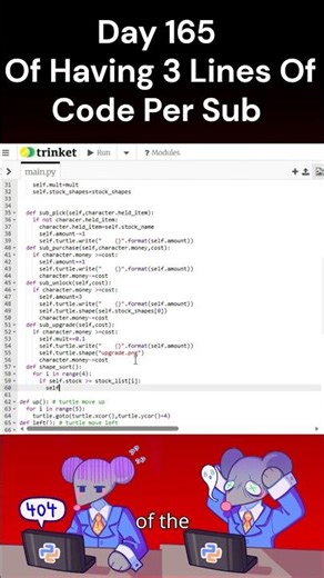 Day 165 Of 1 Subscriber = 3 Lines Of Code #coding #python #programming