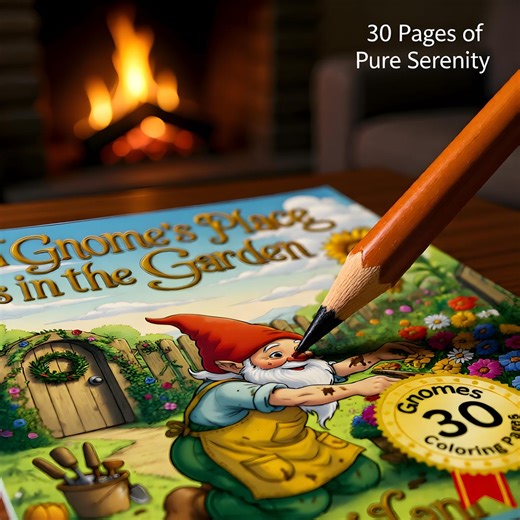 Gnome Coloring Book Printable 8.5x11 Garden Gnome Pages Kids & Adult Relaxation Activity PDF - Etsy