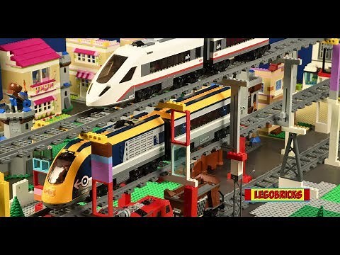 LEGO Multi Level Train Race | T001 | Brick film | 4K | Lego high speed passenger train | Legobricks