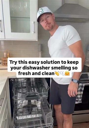 Try this easy solution to keep your dishwasher smelling so fresh and clean 👏🫧🤗 Like, Save and Follow for more everyday solutions! https://beacons.ai/everydayproblemsandsolutions #cleaning #dishwasher #kitchentips #kitchenhacks #lifehacks