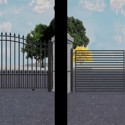 wrought iron gate exporter China, heavy duty security gate supplier, commercial driveway iron gate
