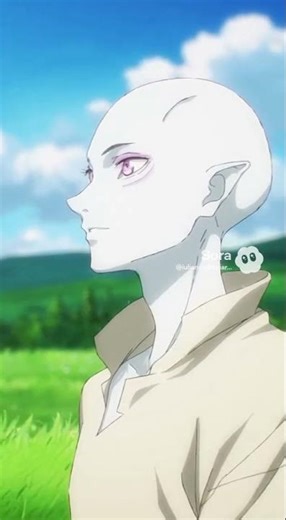 A humanoïde Alien créature walking on a field in a anime whil be like