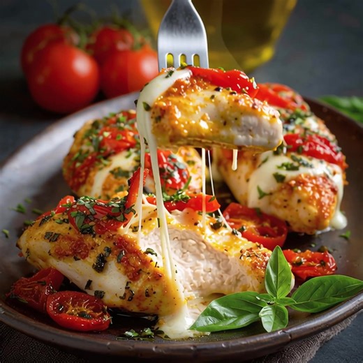 Poulet poivrons mozzarella Liste des ingrédients → Volaille 4 filets de poulet → Légumes 2 gousses d’ail 4 tomates cerises 8 feuilles fraîches de basilic 4 poivrons rouges .... 𝐋𝐚 𝐫𝐞𝐜𝐞𝐭𝐭𝐞 𝐜𝐨𝐦𝐩𝐥è𝐭𝐞 👇👇👇 | Recettes faciles et rapides