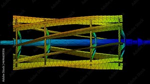 Mechanic simulation engineering - Finite element analysis of displacement and stress of rotating fan blades