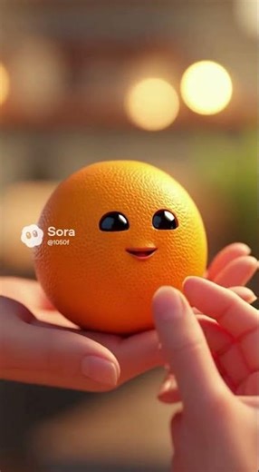 This Cute Orange Eats Itself 🍊😲#CuteOrange #ORA #OddlySatisfying #4K #ViralShorts #ai #fyp
