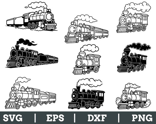 Steam Train Svg, Dxf, Png - Etsy