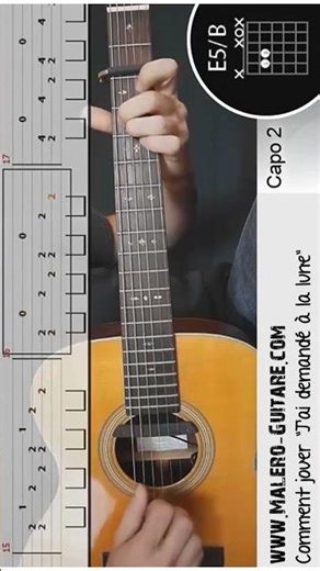 Comment jouer "J'ai demandé à la lune" à la guitare #guitarecover #coursdeguitare #tablature