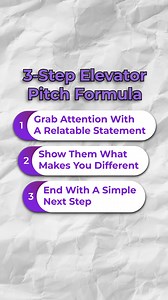 Want to stand out in any conversation? 💬⁣ ⁣ Use this simple elevator pitch formula: ⁣ ✔️ Start with something relatable⁣ ✔️ Show what makes you different⁣ ✔️ Finish with a clear next step⁣ ⁣ ⁣ #ElevatorPitch #RealtorTips #PersonalBranding #closethesale #salestips | Smart Agents
