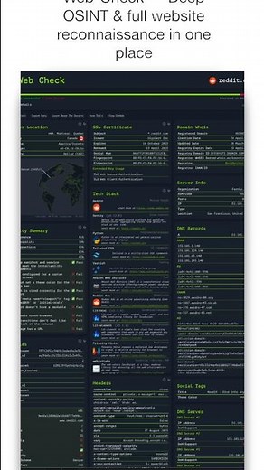 Web-Check: Complete Website OSINT & Recon Tool #CyberCavin #VinodAhirwar