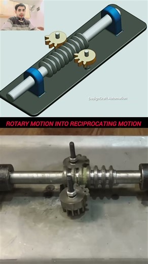 The image displays a mechanism that converts rotary motion into reciprocating motion