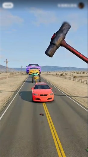 "Ultimate Car Crush Simulation 🚗🔨 | Satisfying AI Video"#caranimation #3danimation #shorts