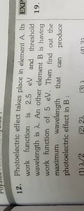 Photoelectric effect takes place in element A. Its work functio... | Filo