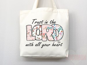 Faith Tote Bag: Floral Christian Scripture Canvas Shopper - Etsy