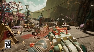 Introducing the Armageddon, a rocket launcher that Mark, Obsidian’s Head of Sequels, refers to as “disarming” at every focus-group opportunity. Obsidian’s combat designers would like to clarify the Armageddon technically inflicts foes with flagellating tentacles of organic rift matter rather than disarming them. We regret any confusion arising from Mark’s comments on this matter. | The Outer Worlds