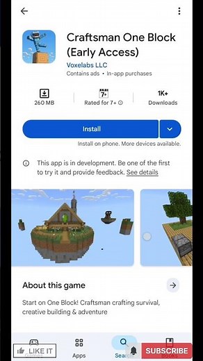 Craftsman! One Block Map Download & Install