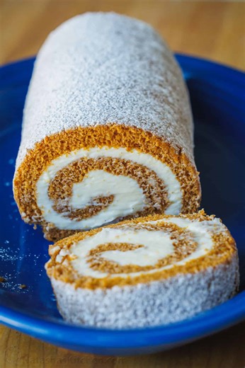 40K views · 699 reactions | Our homemade Pumpkin Roll is an airy fall pumpkin sponge cake around velvety cream cheese filling. Recipe: https://natashaskitchen.com/pumpkin-roll-recipe/ | NatashasKitchen.com | Facebook