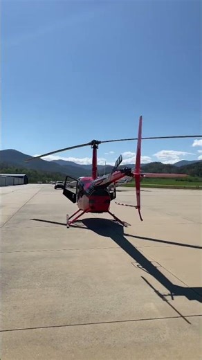 Amazing Robinson R44 starting. Listen to the rotor sounds as it gets to speed. #shorts #R44