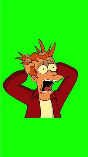 Fry screaming — Futurama green screen