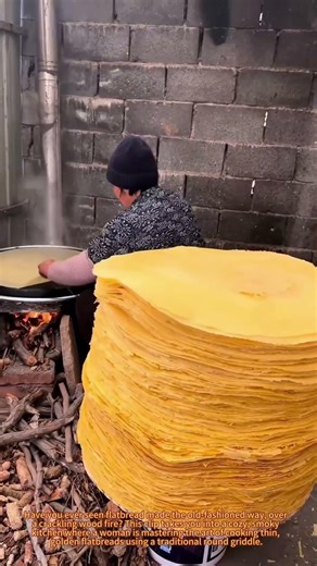 Traditional Flatbread Making: Cooking Over Wood Fire