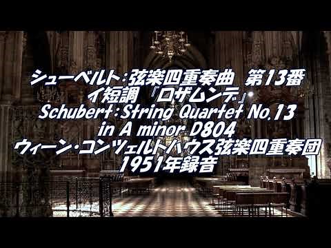 シューベルト：弦楽四重奏曲第13番 イ短調『ロザムンデ』D804　Schubert：String Quartet No.13 in A minor
