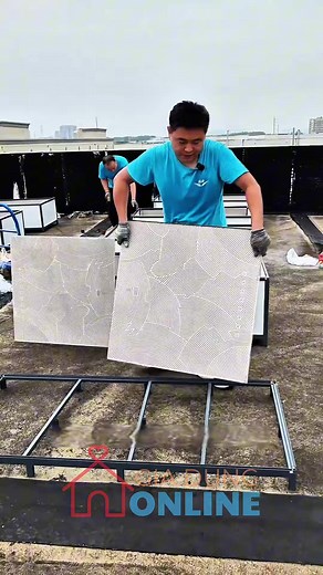 Khung thép lắp gạch ốp lát cho chậu cây