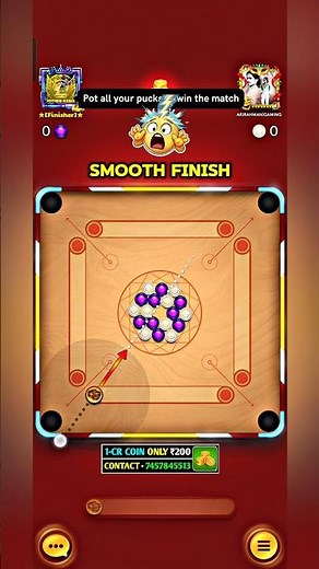 Smooth 🎉 Gameplay Carrom pool 🔥 New York #carrompool #miniclip #youtubeshorts