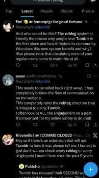 Tumblr's new reblog UI update met with backlash