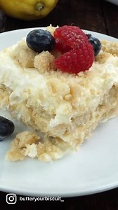 Recipe👉 https://butteryourbiscuit.com/lemon-icebox-cake/ Lemon icebox cake is a lemony comforting dessert that requires no baking. | Butter Your Biscuit