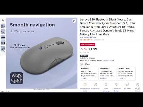 Lenovo 350 Bluetooth Silent Mouse