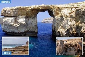 What happened to the Azure Window in Malta, the rock formation featured in Game of Thrones?