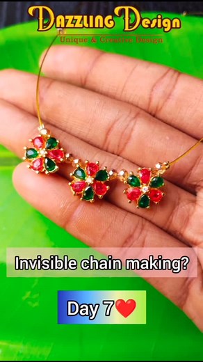 9.3K views · 218 reactions | Day 7 Invisible chain making? Finally part@dazz.ling_designz @dazz.lingwork #invisiblechainmaking #invisiblechain #invisiblechains #jewelmaking #jewelmakingmaterials #tutorial #onlineclasstamil #freeclasses #learneverything #handmadewithlove❤️ #jewelry #unique #trending #explore #trendingnow #tipsandtricks #smallbusinesstips #handmadedesign #handmadework | dazzling designz | Facebook