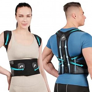 Back Brace Posture Corrector for Women and Men,shoulder straightener, Adjustable Full Back Support, Upper and Lower Back Pain Relief Large