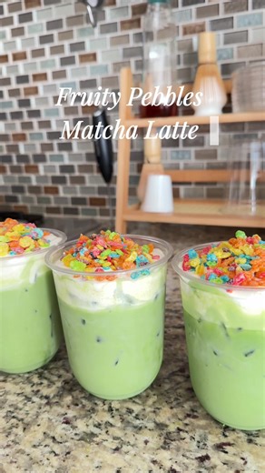 Delicious Fruity Pebbles Matcha Latte