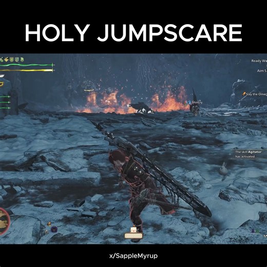 3.4K views · 30 reactions | HOLY JUMPSCARE #MHWilds #MonsterHunterWilds #monsterhunterrisesunbreak #monsterhunterworldiceborne #mhstories #mhrise #mhw #monsterhunteroutlanders #MonsterHunter | Uroko Clips | Facebook