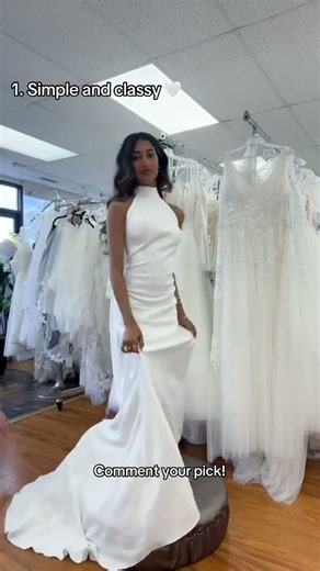 🤍 or ✨? Which wedding dress is more your style?