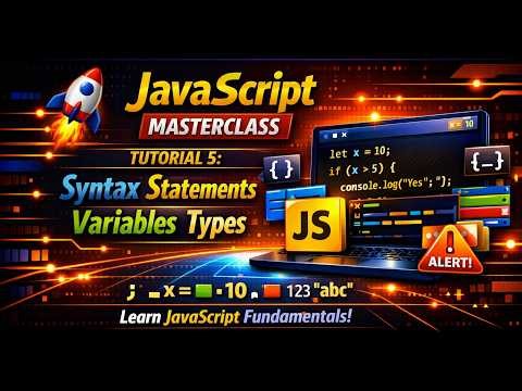 JavaScript Masterclass – Tutorial 5: Javascript Syntax, Statement, Variable, Types