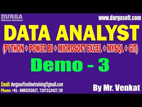 DATA ANALYST tutorials || Demo - 3 || by Mr. Venkat On 24-04-2026 @8PM (IST)