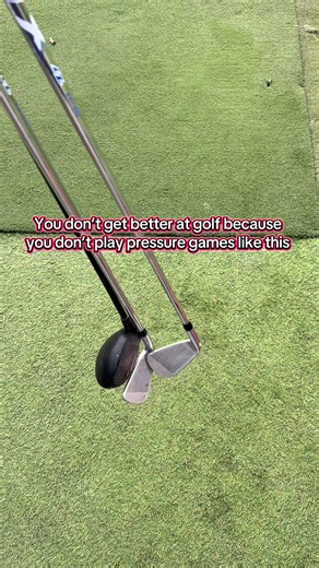 This pressure game is designed for a player targeting scratch level golf. Try it out for yourself - if it is too difficult then make the target a bit wider (or narrower if you are chasing pro-level). If you’re not playing science-backed pressure games, you’re not improving as fast as you could. #golfpractice