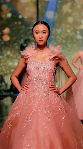 Elegant Runway Moment | Gorgeous Pink Dress Fashion Show